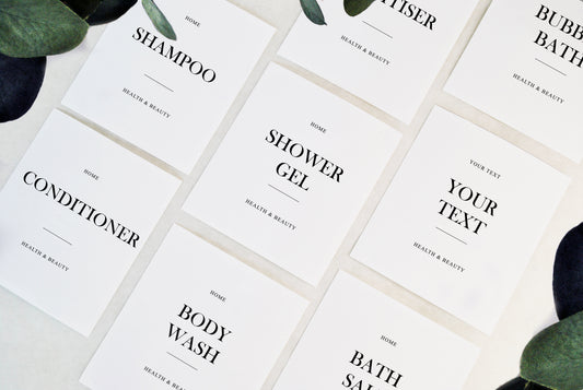 Personalised Health & Beauty Bathroom Labels