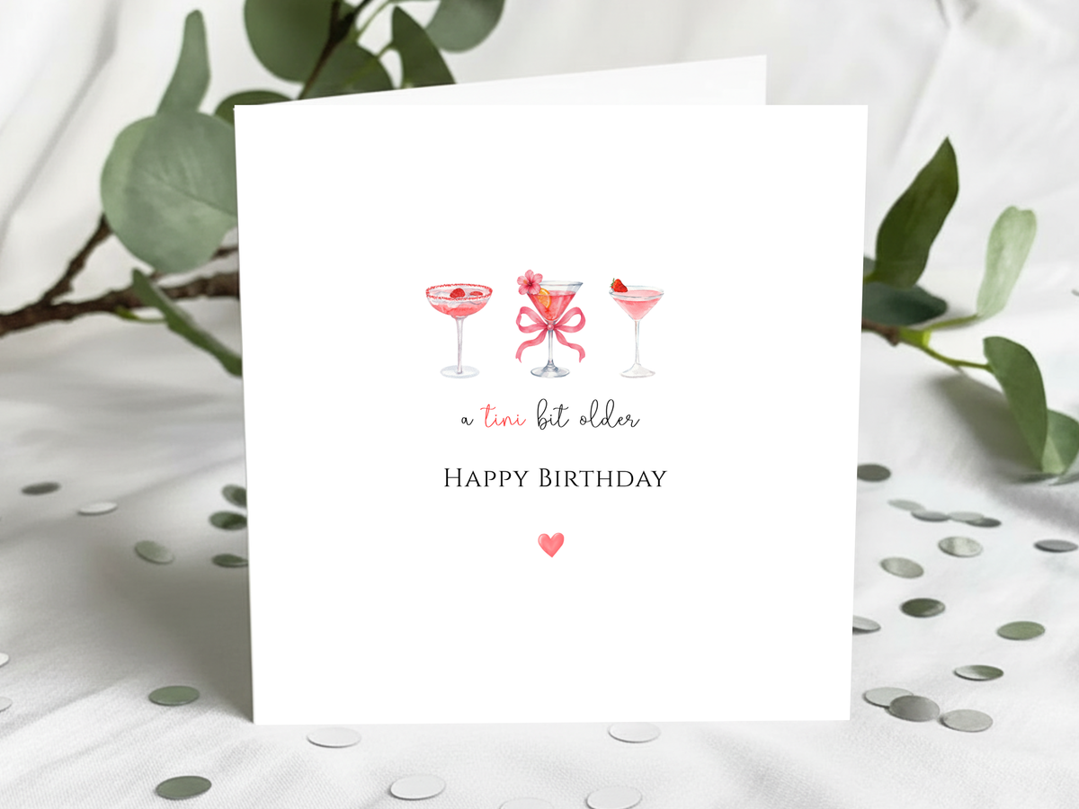 Personalised 'A tini bit older' Birthday Greeting Card