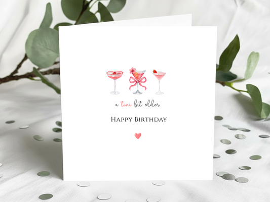 Personalised 'A tini bit older' Birthday Greeting Card
