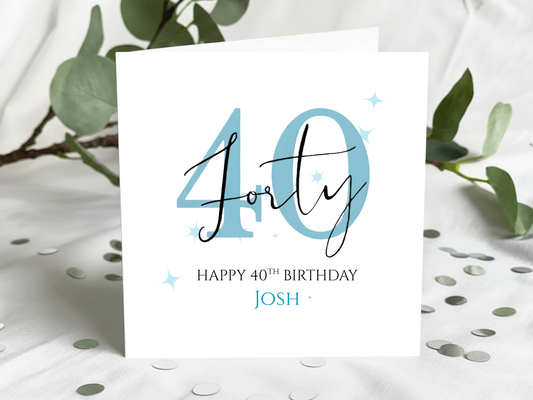 Personalised '40th Birthday' Greeting Card