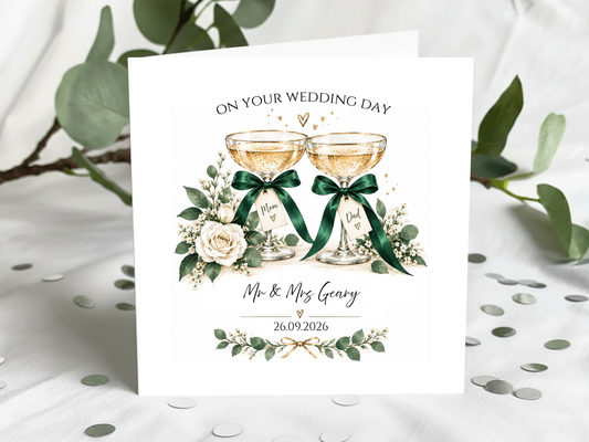 Personalised 'On Your Wedding Day' Greeting Card