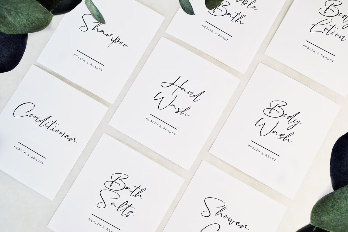 Personalised Health & Beauty Bathroom Labels