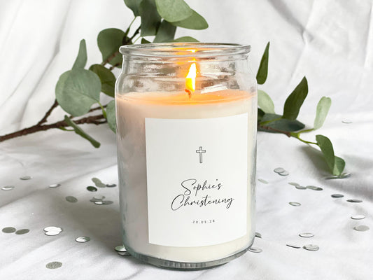 Personalised Christening Keepsake Candle Label